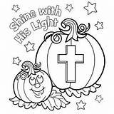 Coloring Halloween Pages Pumpkin Christian Fall Sheets Kids Prayer Printable Shine Light Sheet Parable Bible Color Religious Sunday School His sketch template