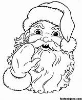 Santa Coloring Pages Face Claus Printable Kids Christmas Color sketch template