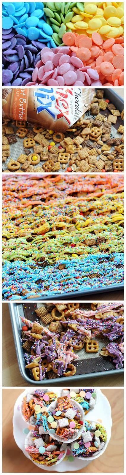 How To Rainbow Chex Mix