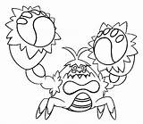 Pokemon Crabominable Coloring Pages Pokémon Morningkids sketch template