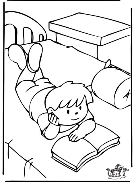 reading  children coloring page
