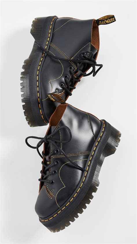 dr martens leather church quad  eye boots  black lyst