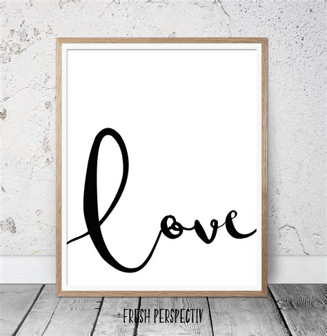 wall art decor love quote love printable poster love wall etsy