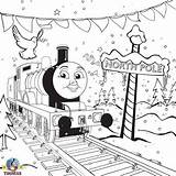Coloring Thomas Christmas Train Pages Engine Winter Kids Edward Worksheets Friends Boys Tank North Sheets Pole Printable Xmas Rides Ride sketch template