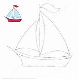Boat Tracing Puzzle Lines Printable Coloring Draw Drawing Games Paper sketch template