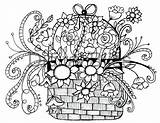 Pages Flower Basket Coloring Colouring Whimsical Adult Flowers Kids Easy Getcolorings Color Template Printable Print sketch template