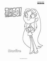 Titans Teen Starfire Coloring Go sketch template