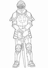 Caballeros Coloring Three Medieval Template sketch template