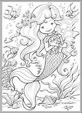 Coloring Pages Mermaid Cute Adults Adult Ballet Para Printable Colorir Kids Publications Dover Welcome Friends Flower Book Little Books Mandala sketch template