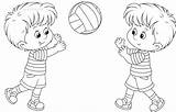 Coloring Pages Playing School Children Kids Outside Back Sarahtitus Boy Colouring Cartoon Clipart Printable Color Child Sarah Boys Volleyball Line sketch template