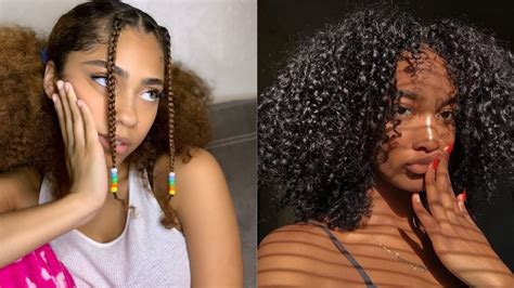 Curly Natural Hairstyles W Edges 🤍 Youtube