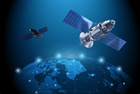 render  satellites hovering   digital earth illustrating  future  satellite