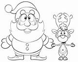 Coloring Reindeer Pages Santa Comments sketch template