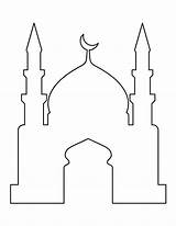 Mosque Outline Printable Islamic Eid Patternuniverse Lantern sketch template