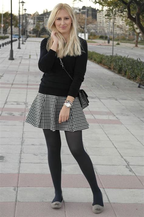 girly in 2019 black pantyhose pantyhose outfits winter skirt outfit tights outfit