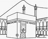 Mewarnai Kakbah Islami Kumpulan Langit Paud Masjidil Haram Awan sketch template