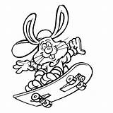 Coloring Pages Bunny Skateboarding Skateboard Easter Cartoon Skate Board Sheets Hawk Tony Skater Color Boy Printable Print Kids Drawing Bunnies sketch template