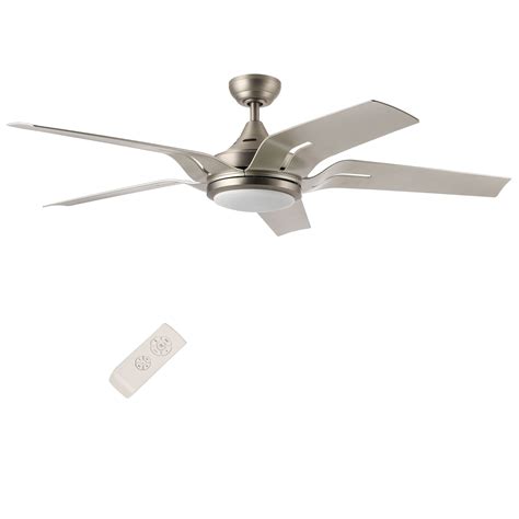 contemporary ceiling fan   silver abs blades  white glass led light kit