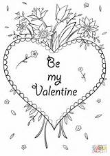 Valentine Coloring Card Pages Valentines Printable Cards sketch template