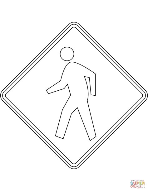 pedestrian crossing sign   usa coloring page  printable