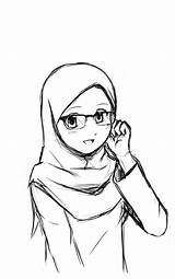 Hijab Drawing Girl Wearing Sketch Drawings Getdrawings sketch template