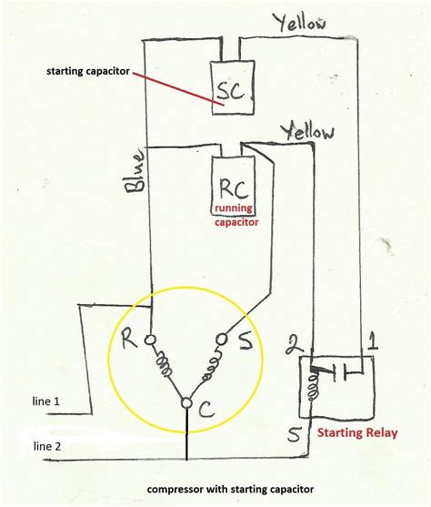 capacitor start motor circuit diagram