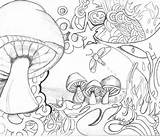 Coloring Pages Mushroom Printable Psychedelic Trippy Adult Mushrooms Adults Alice Wonderland Drawing Toadstool Colouring Print Books Kodak Sheets Getcolorings Drawings sketch template