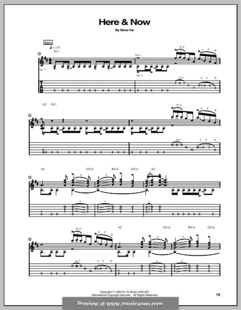 here and now by s vai sheet music on musicaneo