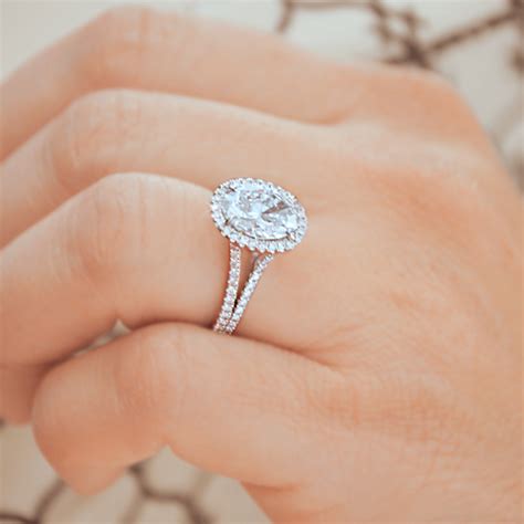 Oval Halo Split Diamond Band Engagement Ring – Ascot Diamonds