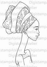 Digi Stamps Stamp Afican Instant Digital Woman African Choose Board Etsy sketch template