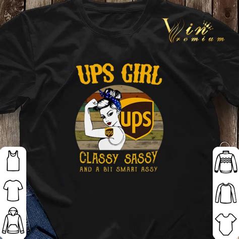 vintage ups girl classy sassy and a bit smart assy shirt hoodie