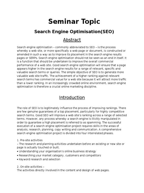 seminar sample report electronic voting search engine optimization