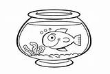 Fish Bowl Coloring Clipart Printable Clip Drawing Template Sheet Goldfish Pages Cat Cliparts Fishbowl Pet Color Colouring Pets Graphic Cartoon sketch template