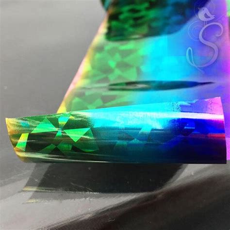 sheet blue rainbow holographic foil resin inclusion cm  etsy