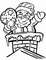 Santa Coloring Pages Chimney Year Olds Printable Claus sketch template
