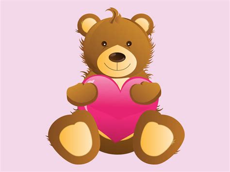 teddy bear  heart vector art graphics freevectorcom