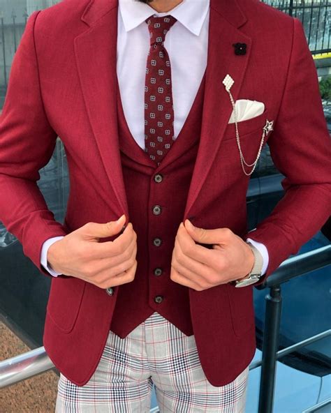 buy claret red slim fit suit by with free