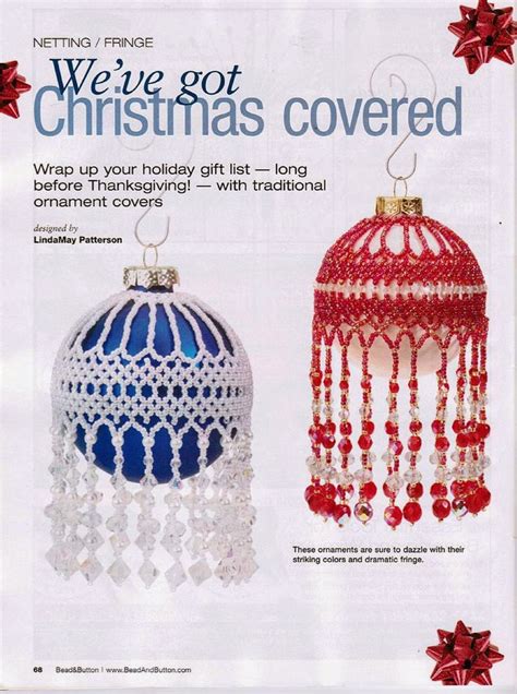 printable  beaded christmas ornament cover patterns