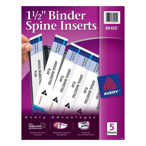 avery   binder spine inserts pack    walmartcom