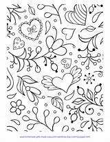 Coloring Flowers Pages Heart Hearts Comments sketch template