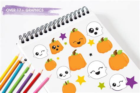 halloween kawaii graphics  illustrations  prettygrafik design
