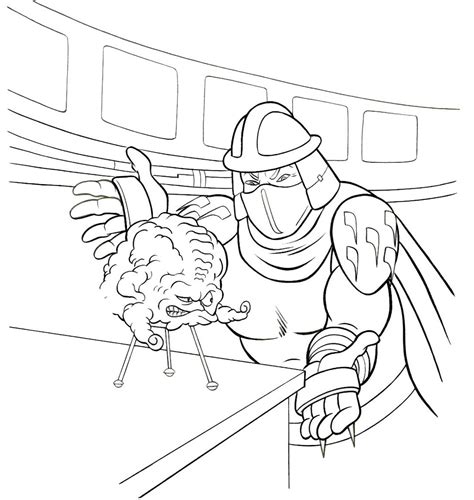 shredder tmnt villain coloring lineart page