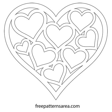 printable heart outline svg template  valentines day