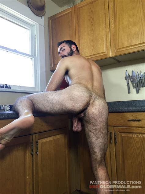 anthony naxos gets nasty in the kitchen hairy guys in gay porn
