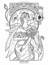 Coloring Pages Fairy Gothic Fairies Printable Adult House Nouveau Mystical Mermaid Anime Fantasy Elf Book Getcolorings Color Elves Fresh Mythical sketch template