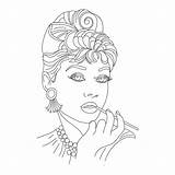Coloring Audrey Hepburn Embroidery Pages Patterns Transfer Pack sketch template