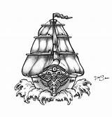 Ship Ghost Drawing Pirate Getdrawings sketch template