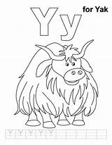 Yak Coloring Letter Pages Clipart Alphabet Kids Preschool Practice Handwriting Worksheets Color Printable Print Actual Link Just Letters Activities Zoo sketch template