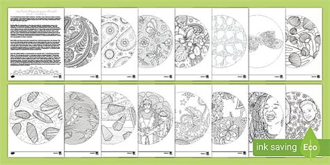 summer themed intermediate mindful mandala colouring pages