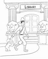 Coloring Curious George Library Pages Printable Book Kids Monkey Libraries Discover sketch template